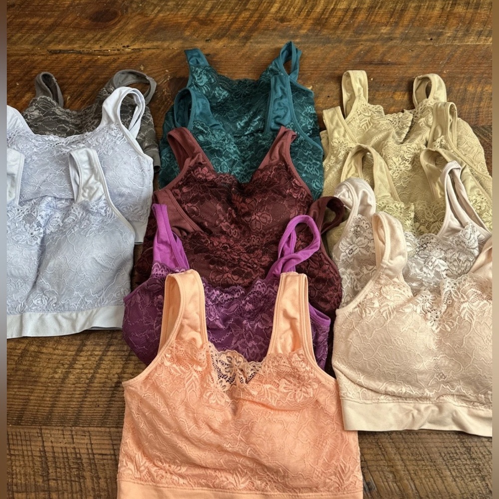 Lot Of 14 Rhonda shear Lacy Bralettes Sz S - Multicolor